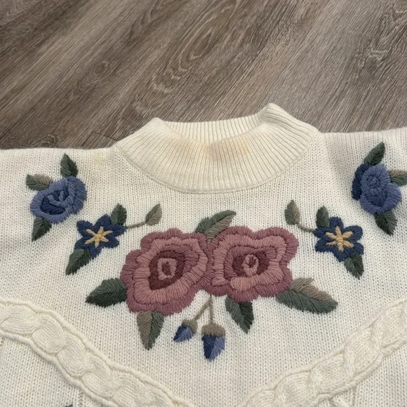 Vintage Alfred Dunner knit embroidered jumper sweater like love shack fancy - Picture 6 of 8